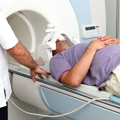 Man undergoing medical imaging