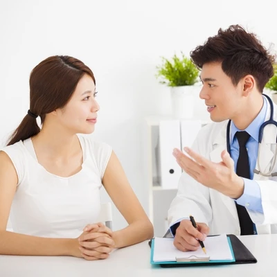 Reviewing Health Check up Results with Doctor
